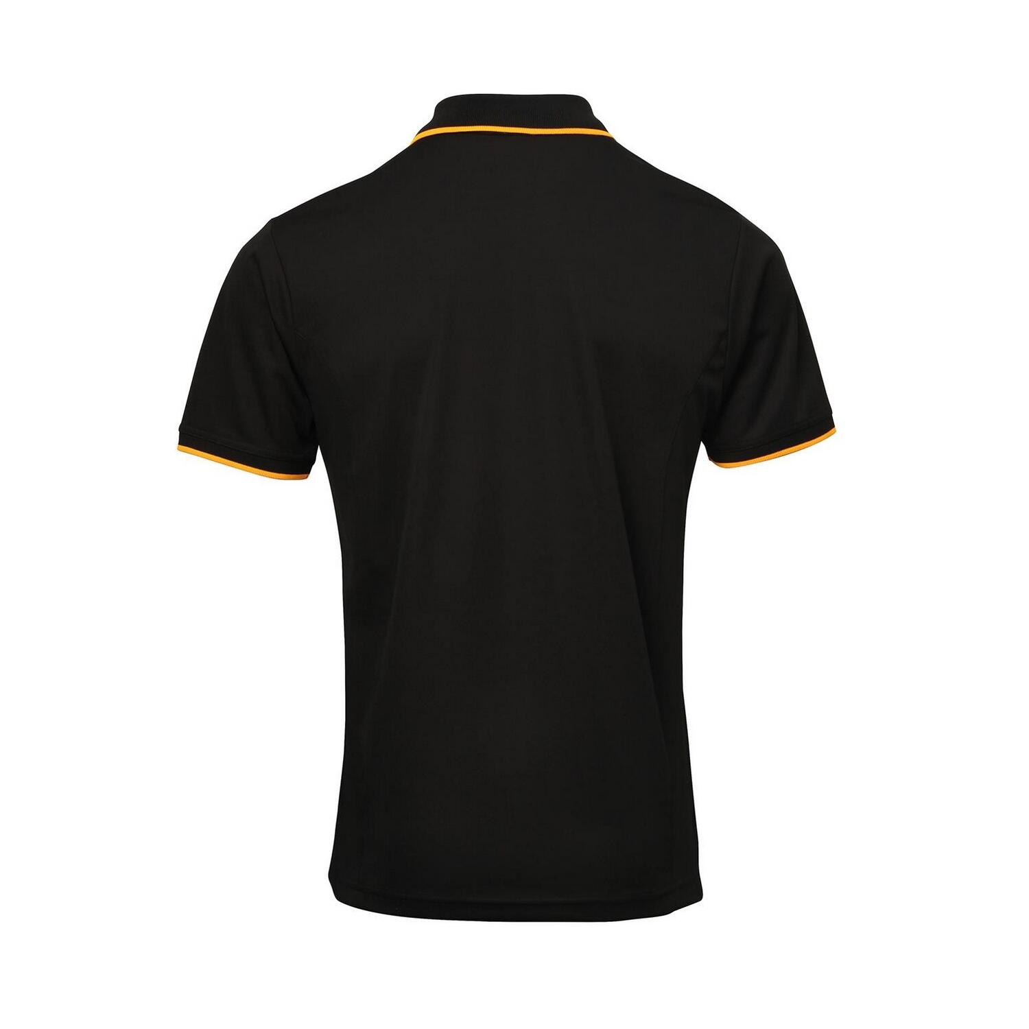 Camisa Pólo de Contraste Homem Coolchecker (Preto/ Girassol) 2/4