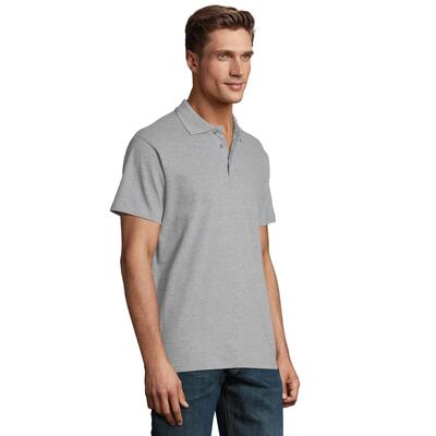 Heren lente ii gemêleerd poloshirt (grijze melange)