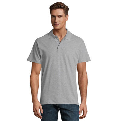 Heren lente ii gemêleerd poloshirt (grijze melange)