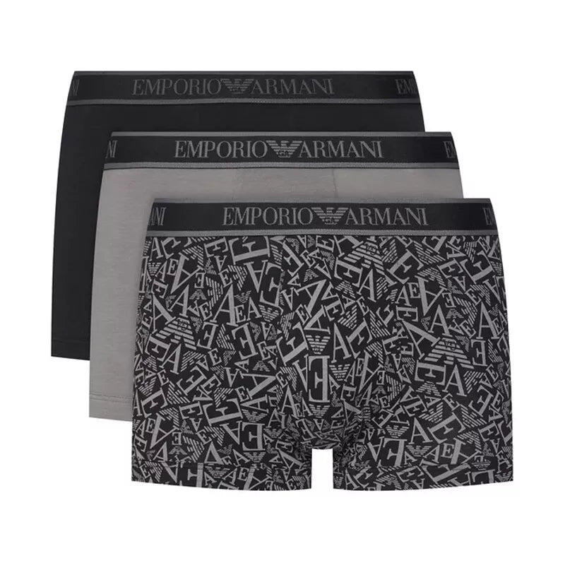 Ea7 Pack 3 Boxers Emporio Armani Para Homem Preto Cinzento da Decathlon