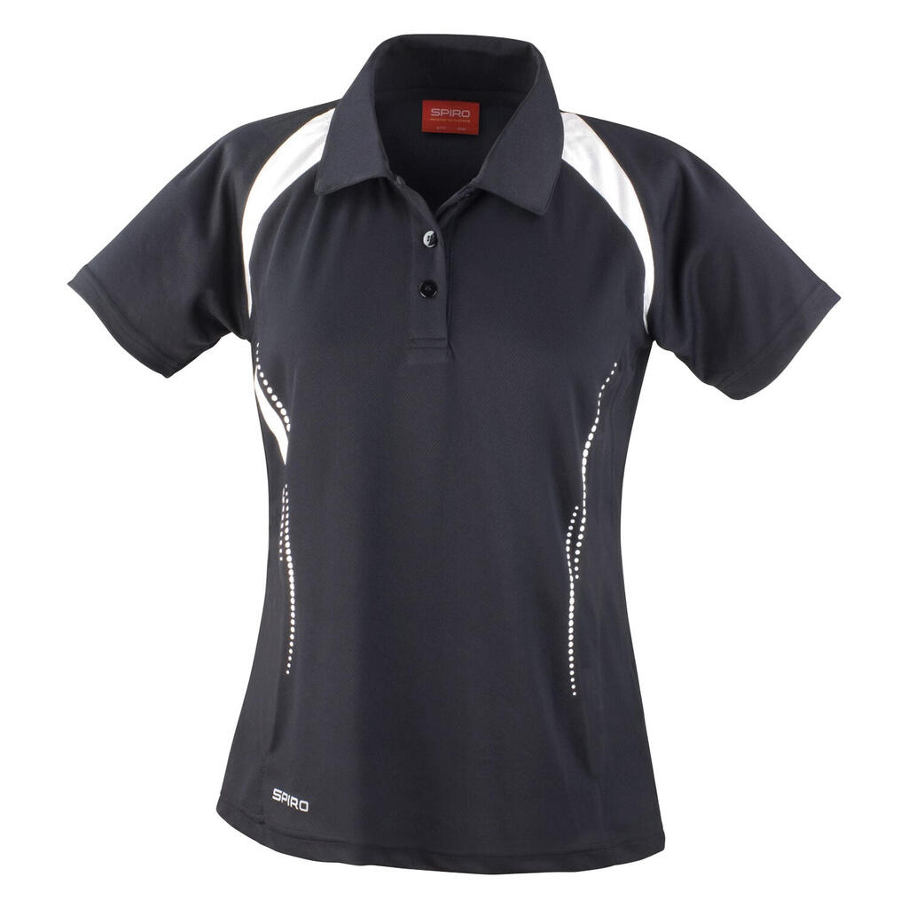 Womens/Ladies Team Spirit Polo Shirt (Black/White)