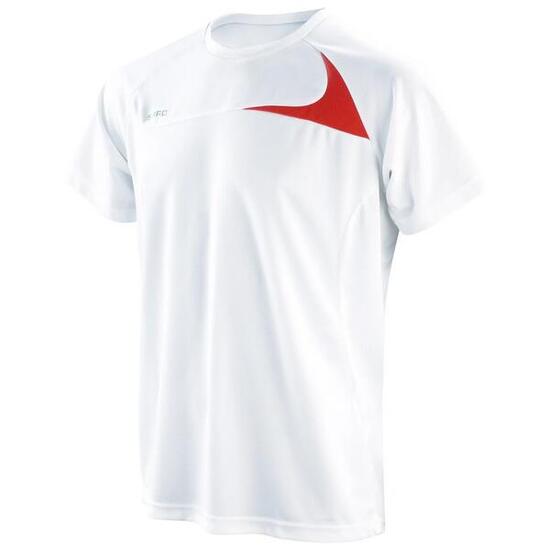 Camiseta Dash Entrenamiento para Adultos Unisex Blanco, Rojo