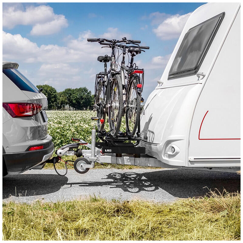 PORTE-VÉLOS 2 VÉLOS ALU POUR FLÈCHE DE CARAVANE OU DE REMORQUE - LAS 5/6