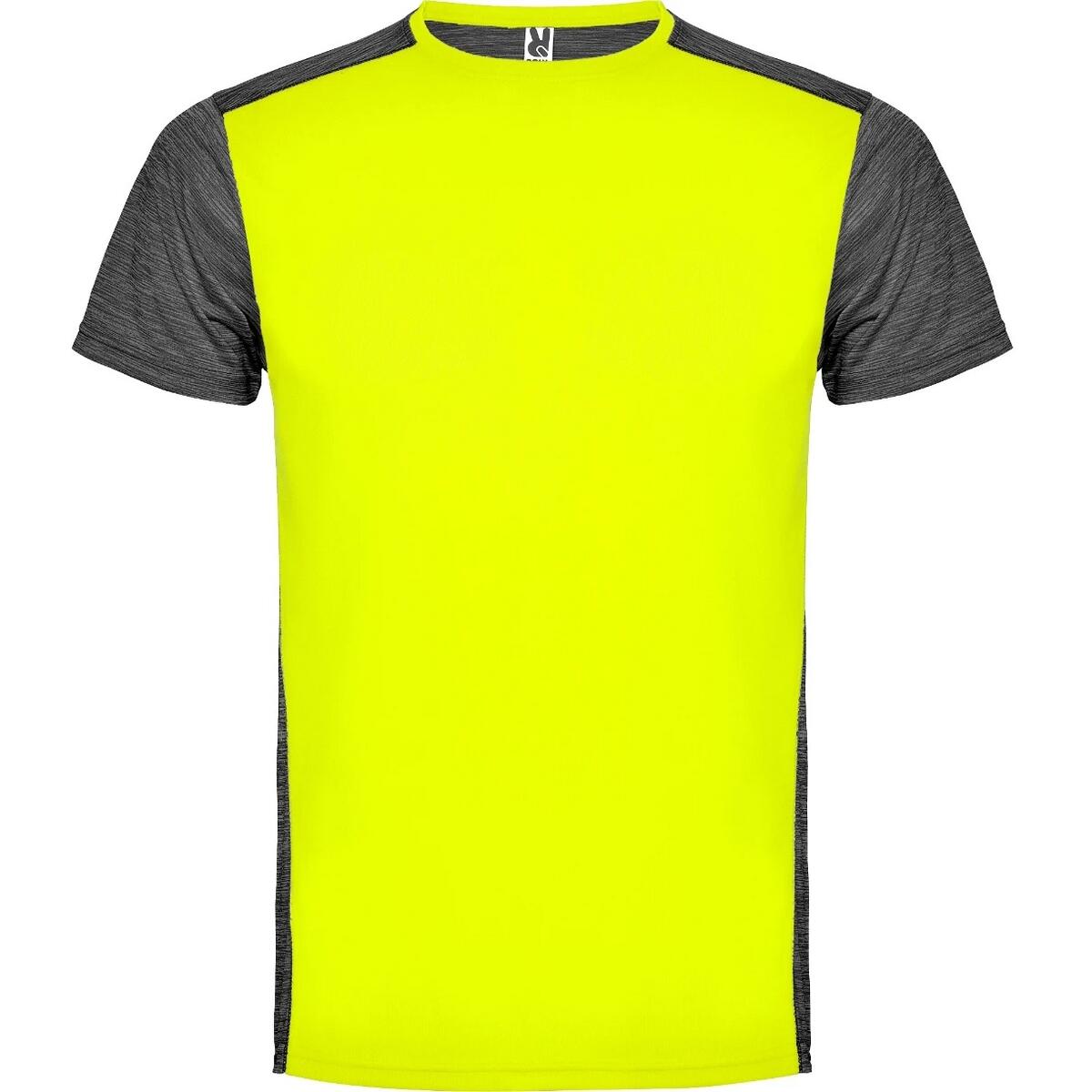 Roly - Tshirt Zolder Homme (jaune Fluo / Noir Chiné) - T-shirt Manches Courtes - Jaune|noir - Decathlon