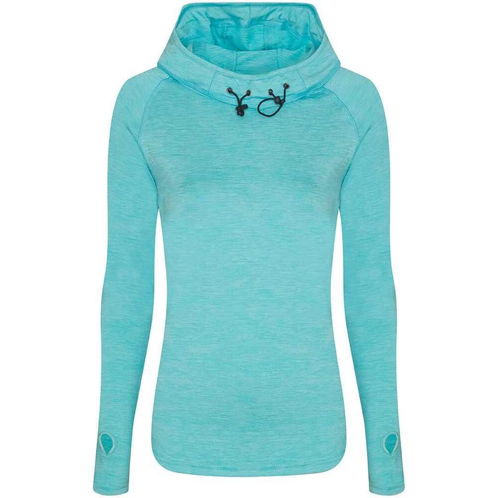 Womens/Ladies Cowl Neck TShirt (Ocean Melange)
