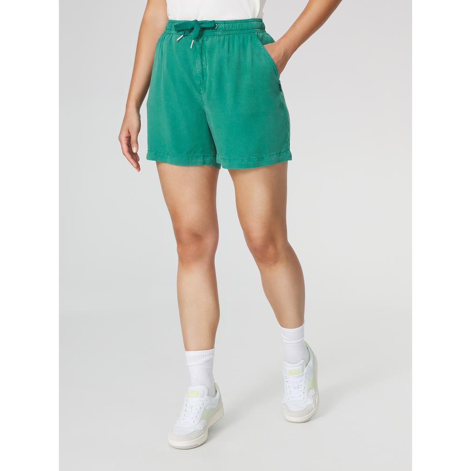 Tbs - Bermuda Femme Myrnober Cactus Ceinture Élastiquée En Lyocell - Short De Protection - Vert - Decathlon