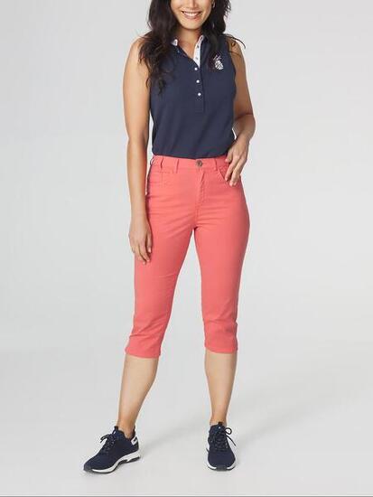 Corsaire femme SANTACOR Recif - 97% coton, ceinture semi-élastiquée, 2 poches