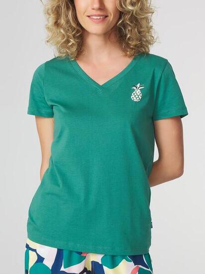 T-shirt femme KESSYTEE Cactus - col V, 100% coton