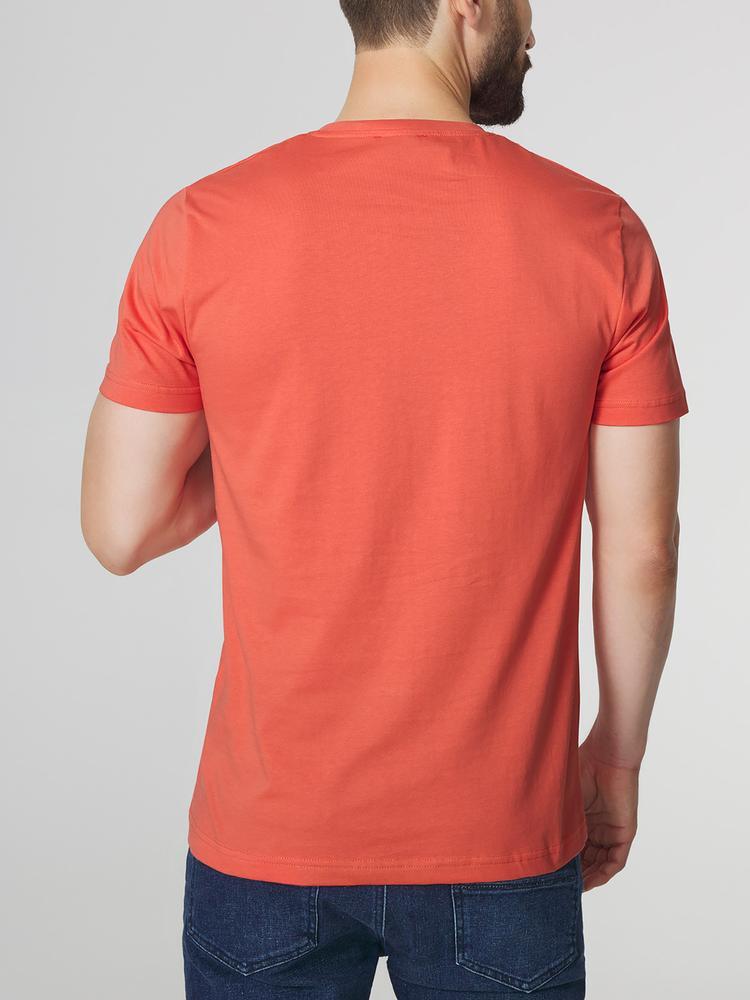1973 T-shirt homme AMORITEE manches courtes col rond rose/rouge 100% coton 3/5