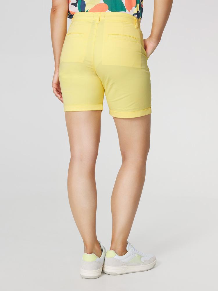 Bermuda taille droite avec passants femme - SANTABER Citron 2/6