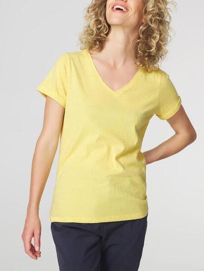 T-shirt manches courtes femme ADINATEE Citron