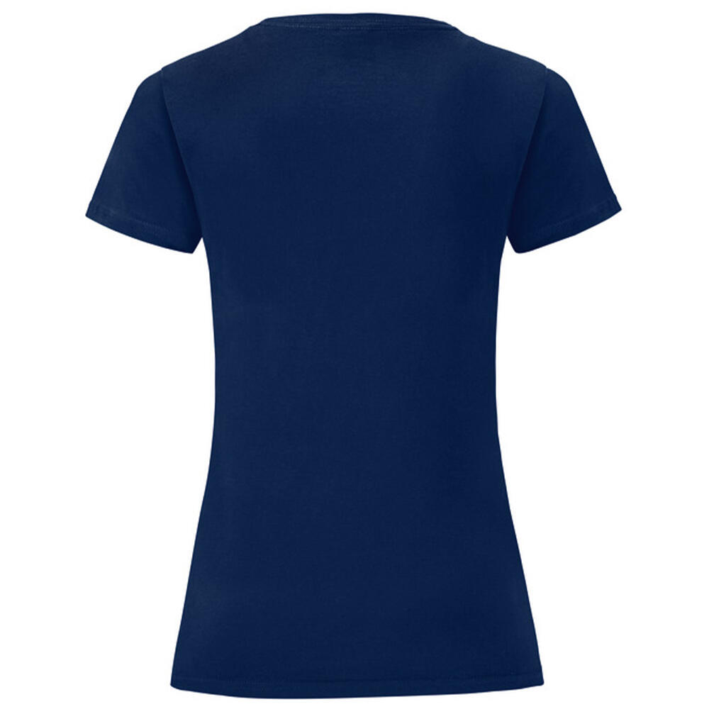 Camiseta Iconic de Algodón Cepillado para Mujer Marino 2/3