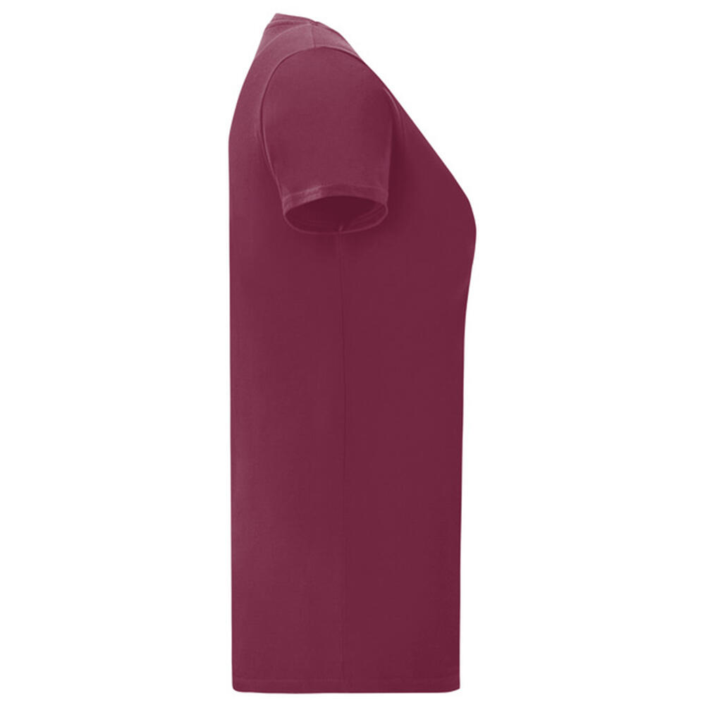 Camiseta Iconic de Algodón Cepillado para Mujer Burdeos 3/3