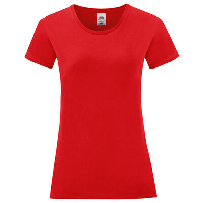 Dames iconic combed cotton tshirt (rood)