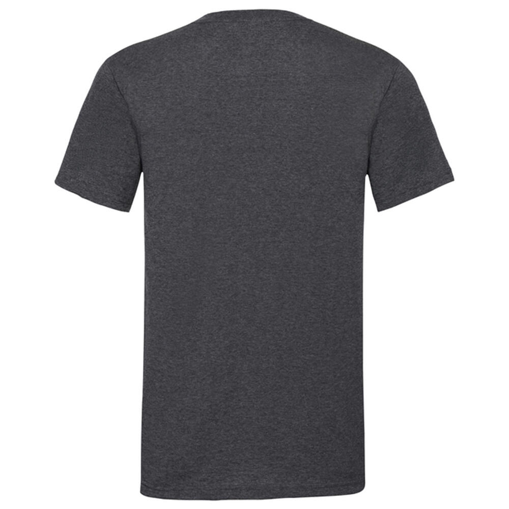 T-Shirt unissexo para adultos com gola em V de cor cinza (Cinzento Escuro) 2/3