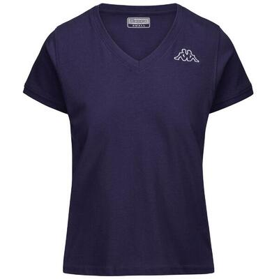 T shirt maglietta da donna in cotone blu da palestra