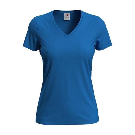 Dames Klassiek V Hals Tshirt (Helder Koninklijk)