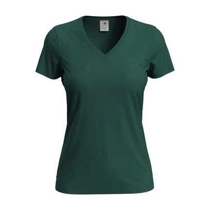 Dames Klassiek V Hals Tshirt (Helder Koninklijk)