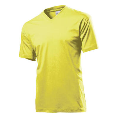 Unisex klassiek v hals tshirt voor volwassenen (zonnebloem geel)