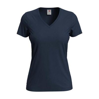 Dames klassiek v hals tshirt (fles groen)