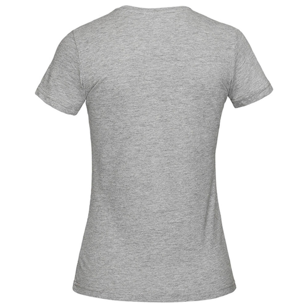 T-Shirt clássica com decote em V para senhora/senhora (Cinza Heather) 2/3
