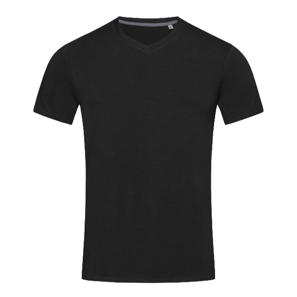 Unisex Adult Stretch V Neck TShirt (Black Opal)