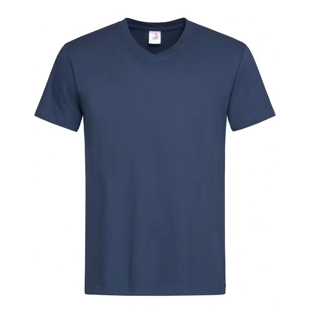 Unisex Adult Classic V Neck TShirt (Navy Blue)