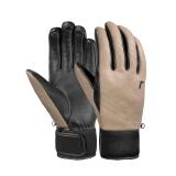 Reusch jodie skihandschoenen leer beige/zwart dames