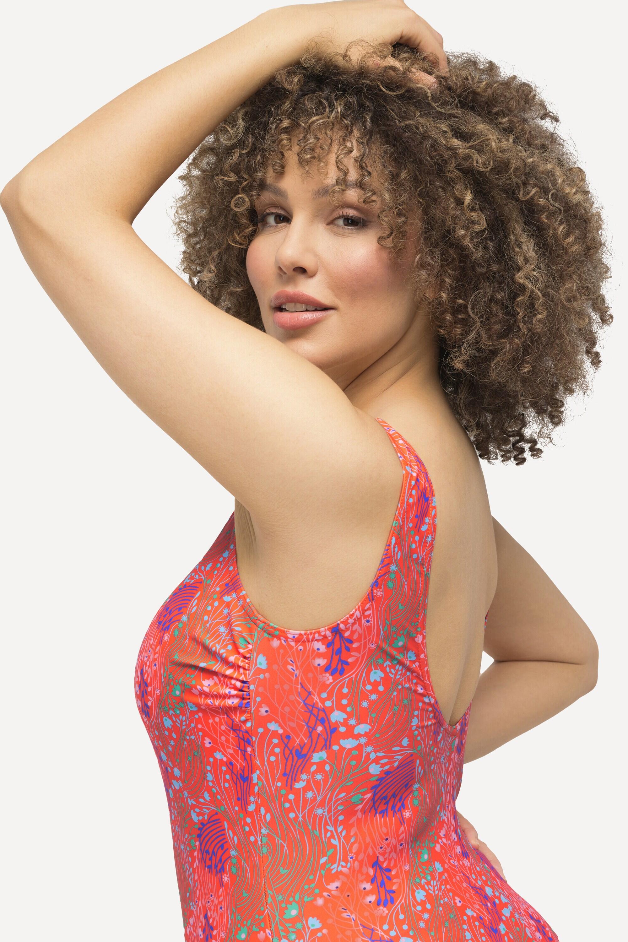 Femme Maillot de bain sans bonnets souples bande sous la poitrine imprimé corail 3/6