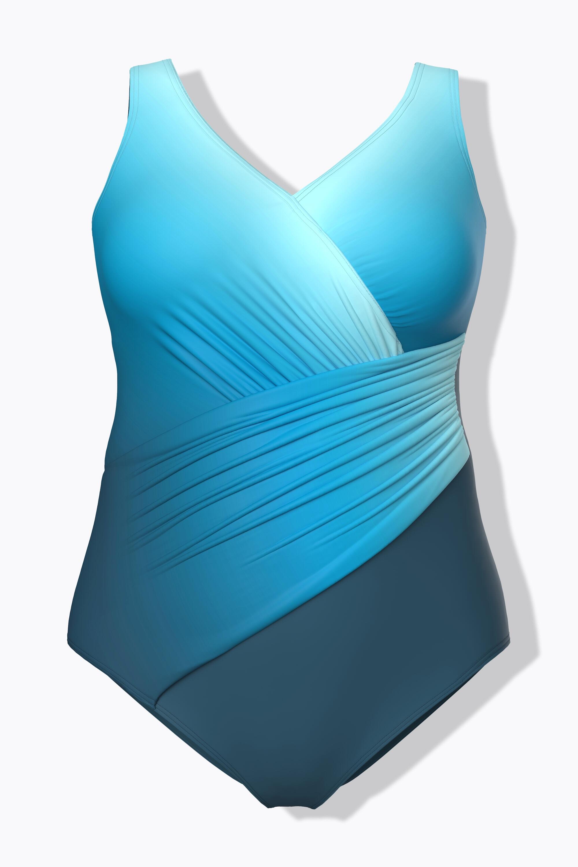 Femme Maillot de bain décolleté en V et bonnets souples. Dégradé de couleurs 5/6