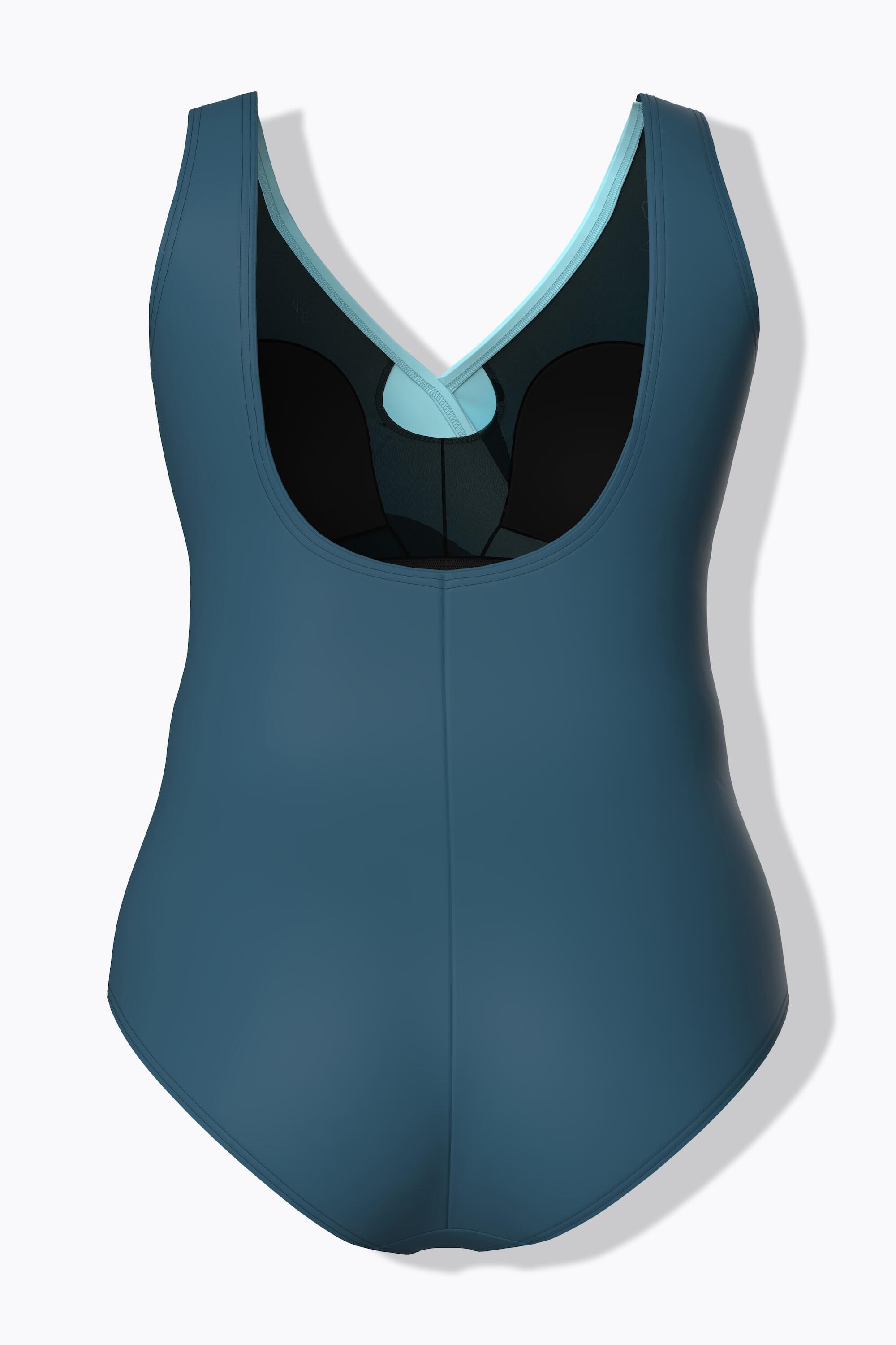 Femme Maillot de bain décolleté en V et bonnets souples. Dégradé de couleurs 6/6