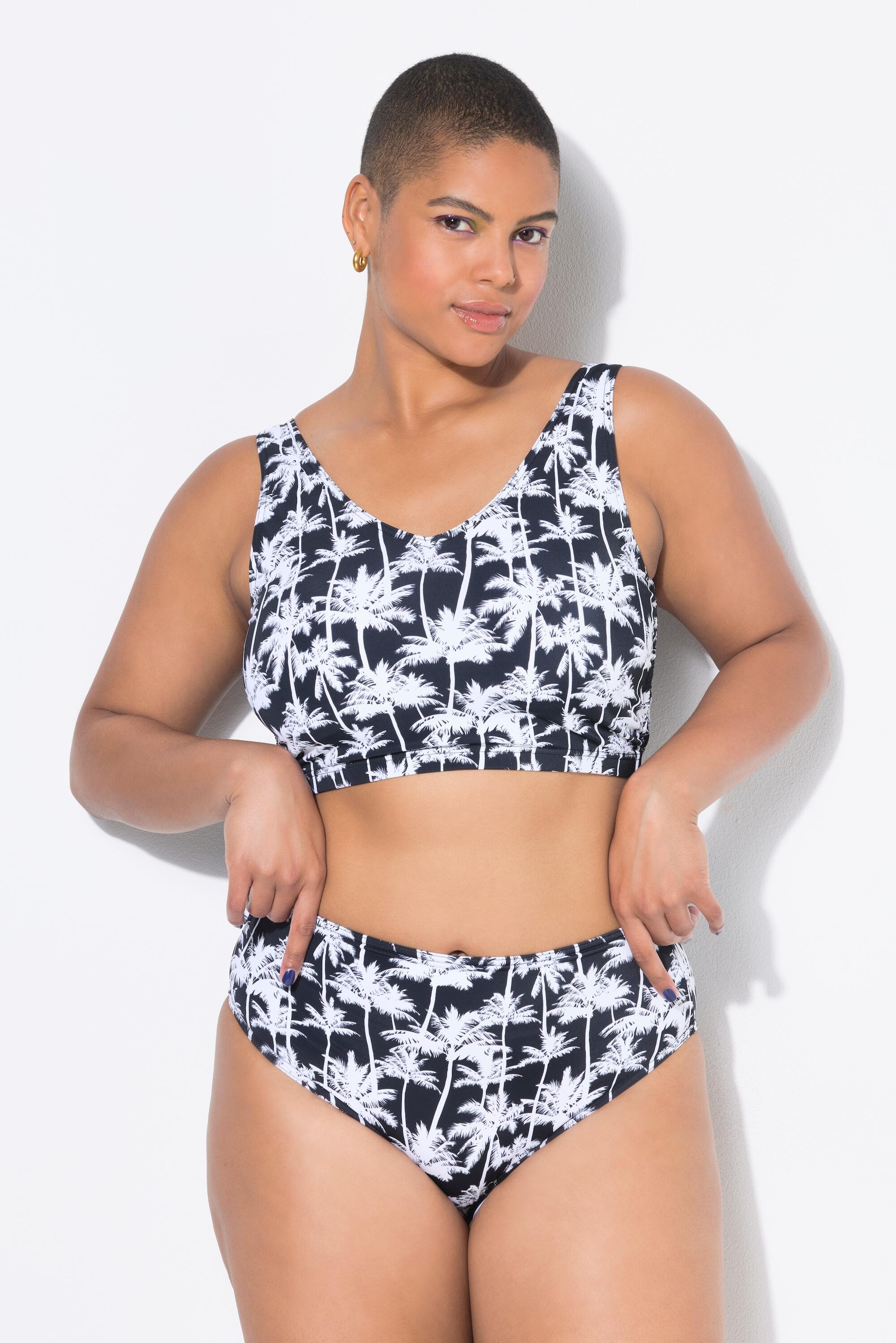 Dames Bikinislip hoge taille palmenprint 5/6