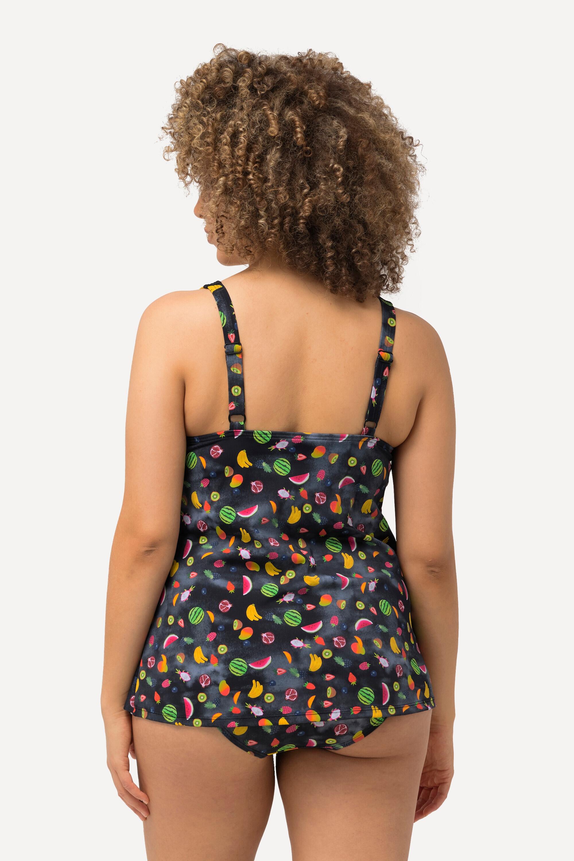 Femme Tankini à volants bonnets souples matière recyclée dans un imprimé fruits 2/6