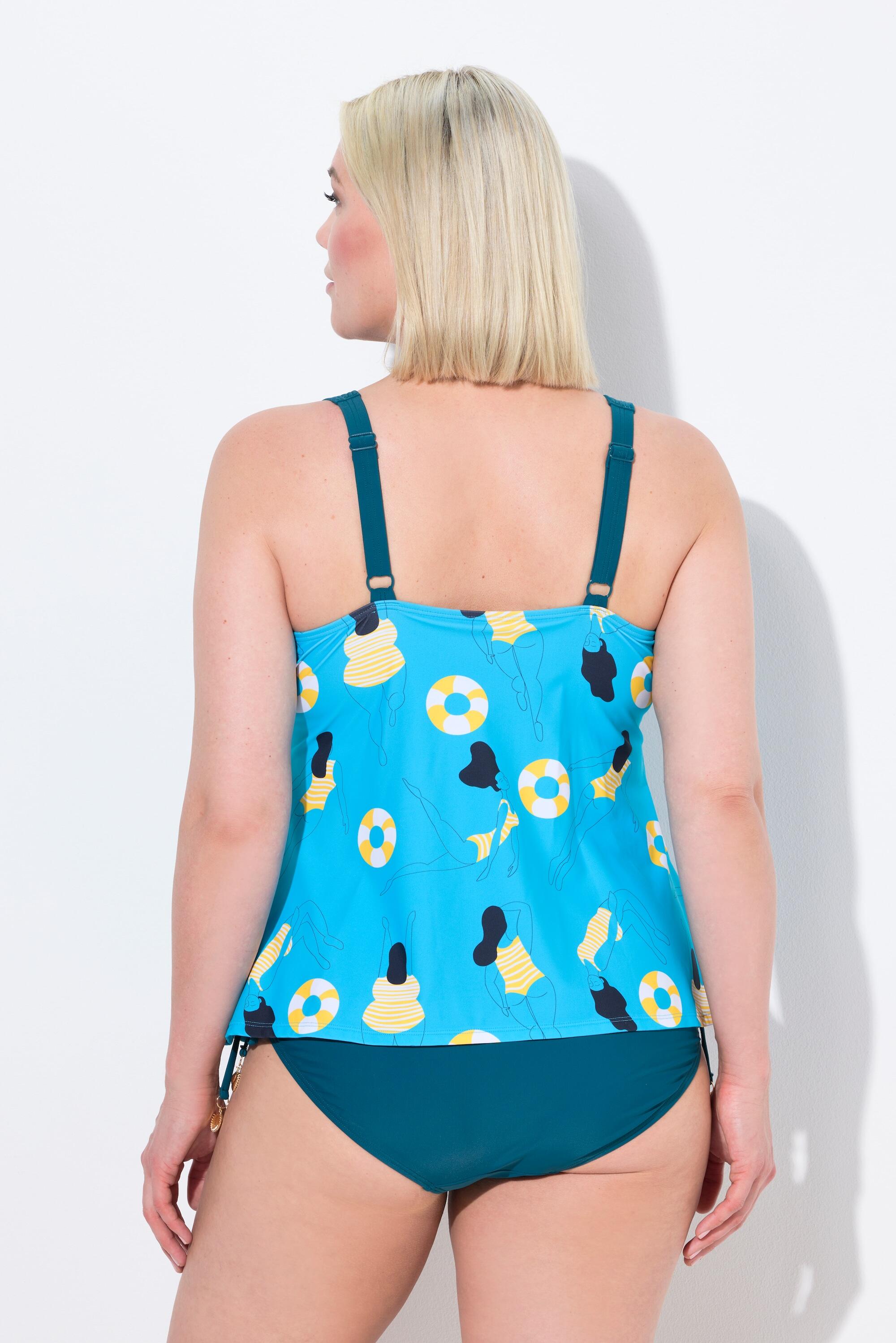 Femme Tankini motif nageuses. Bonnets souples et bretelles réglables 2/7