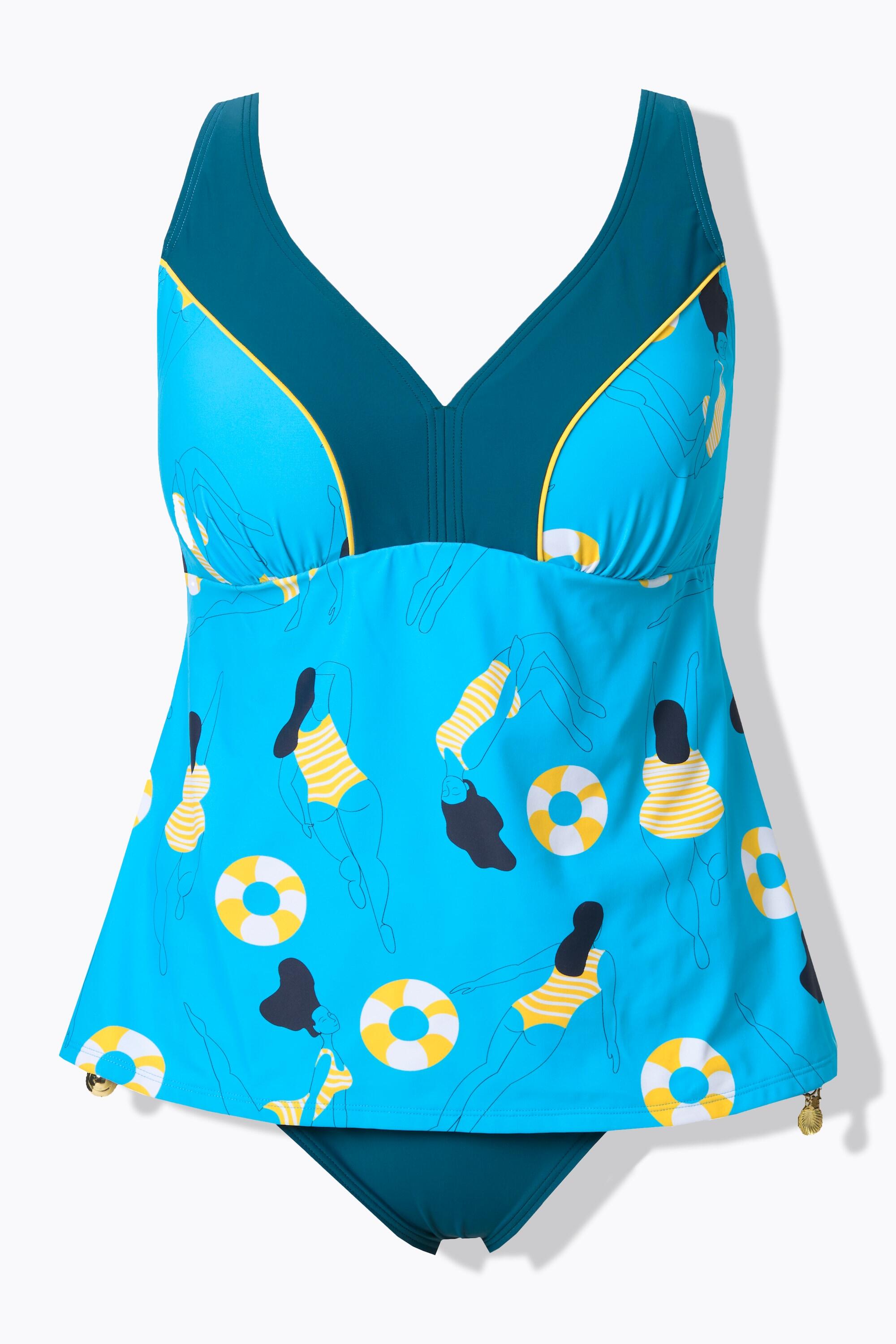 Femme Tankini motif nageuses. Bonnets souples et bretelles réglables 7/7