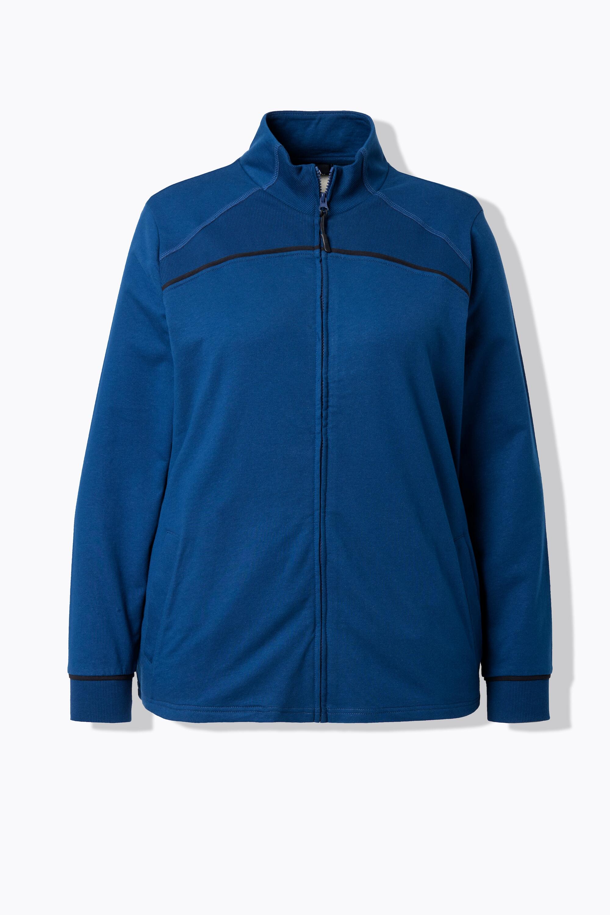Dames Sweatvest geribbelde inzetstukken opstaande kraag lange mouw 7/7