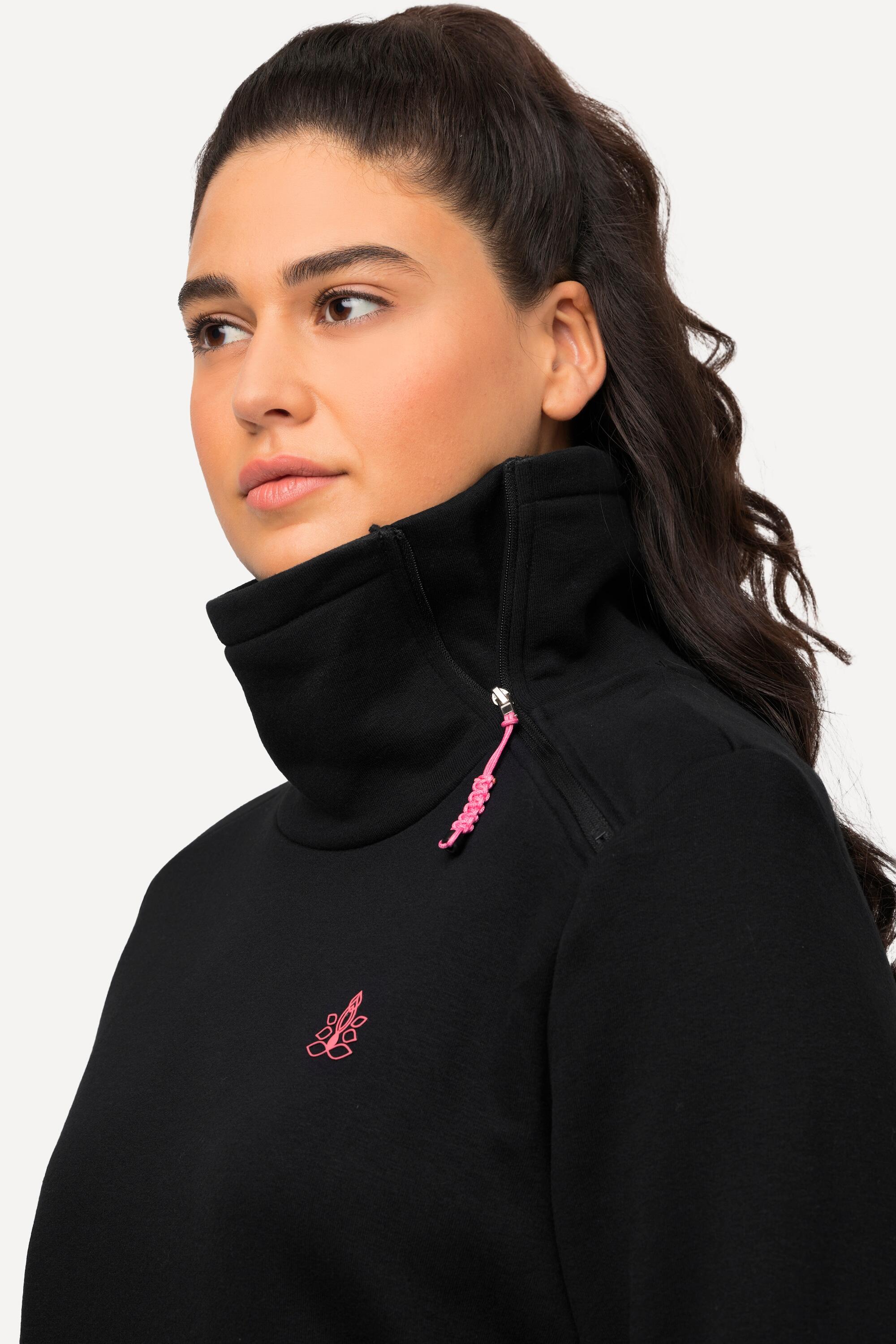Femme Sweat-shirt col montant fermeture éclair mandala manches longues 3/5