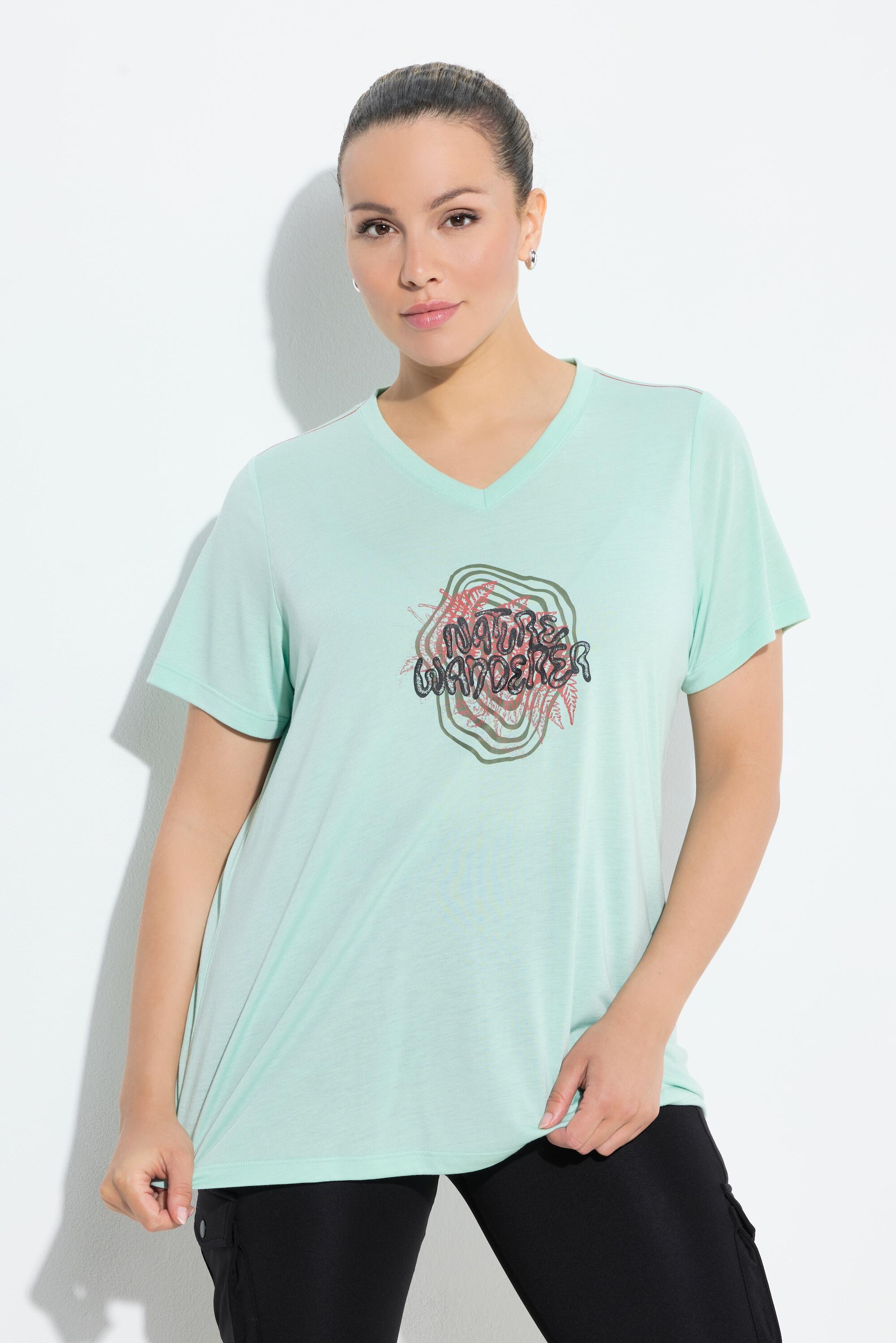 Femme T-shirt technique antibactérien décolleté en V et manches courtes 5/6