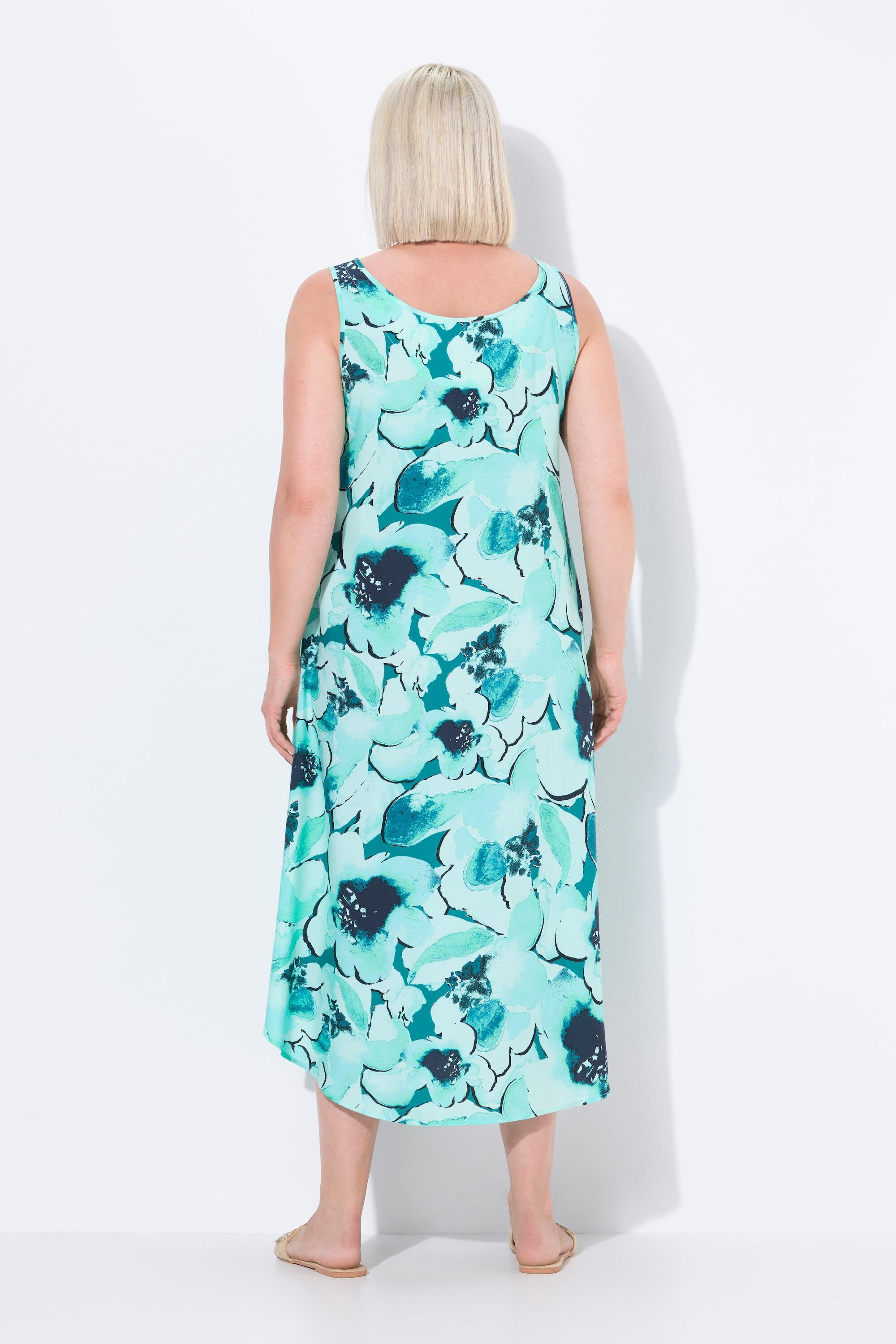Femme Robe midi sans manches décolleté rond et imprimé floral coupe évasée 2/6