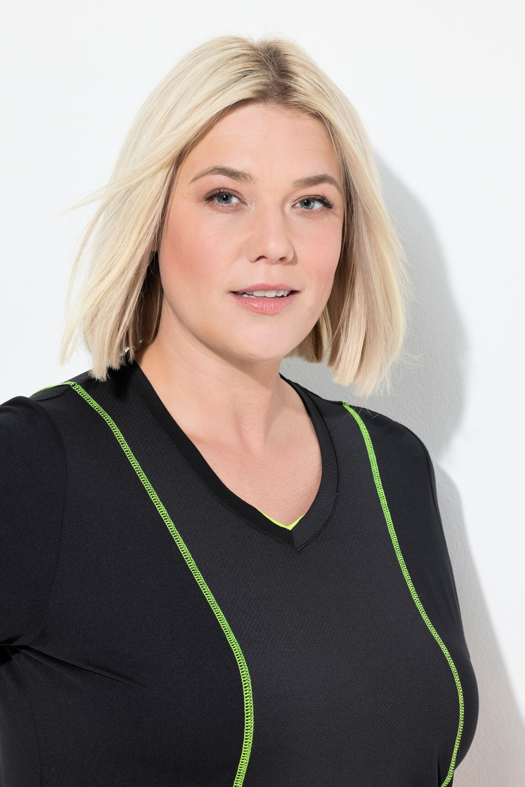Femme T-shirt technique réfléchissant col V et manches courtes matière recyclée 3/6