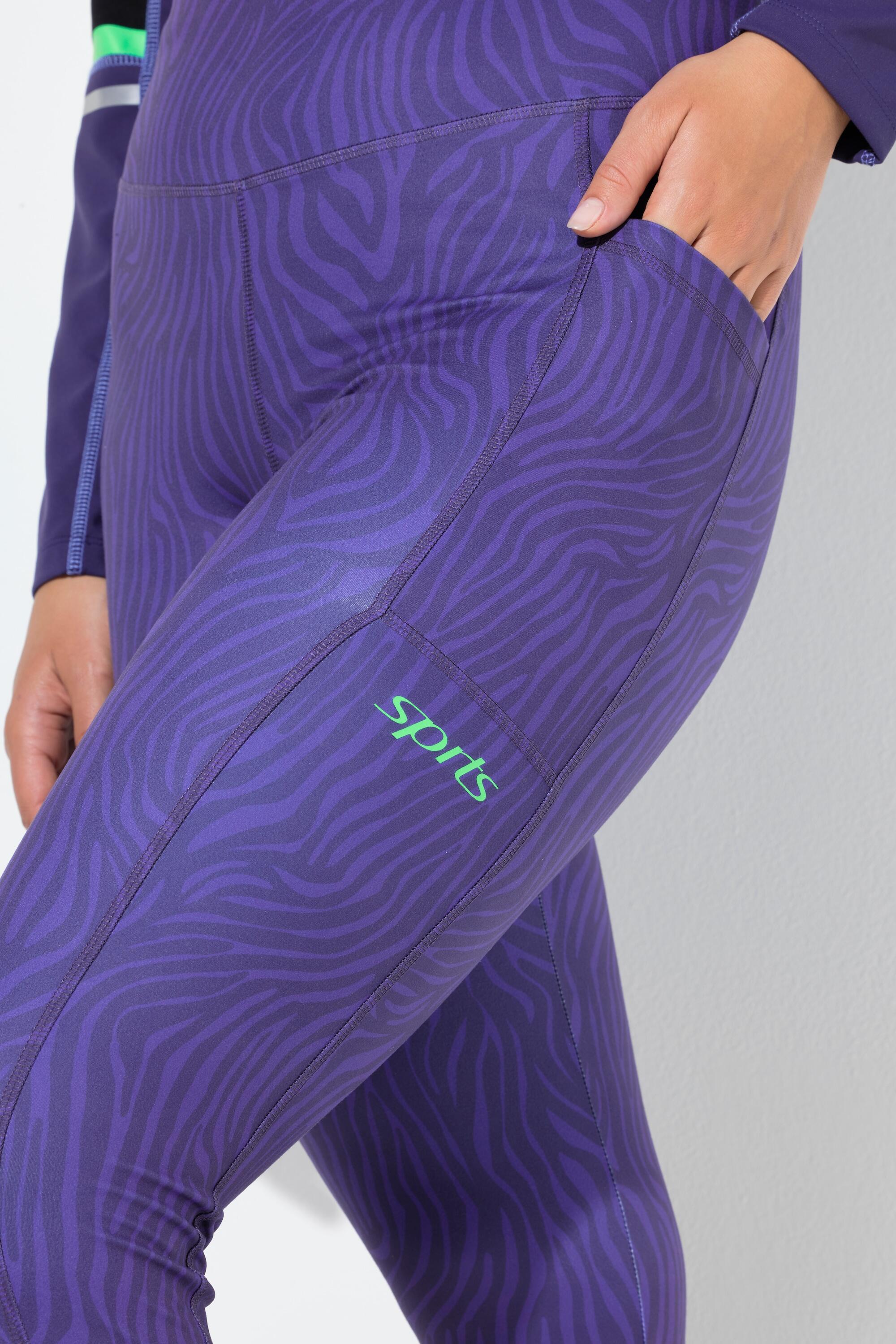 Damen Sport-Leggings Leomuster schnelltrocknend Elastikbund 3/7