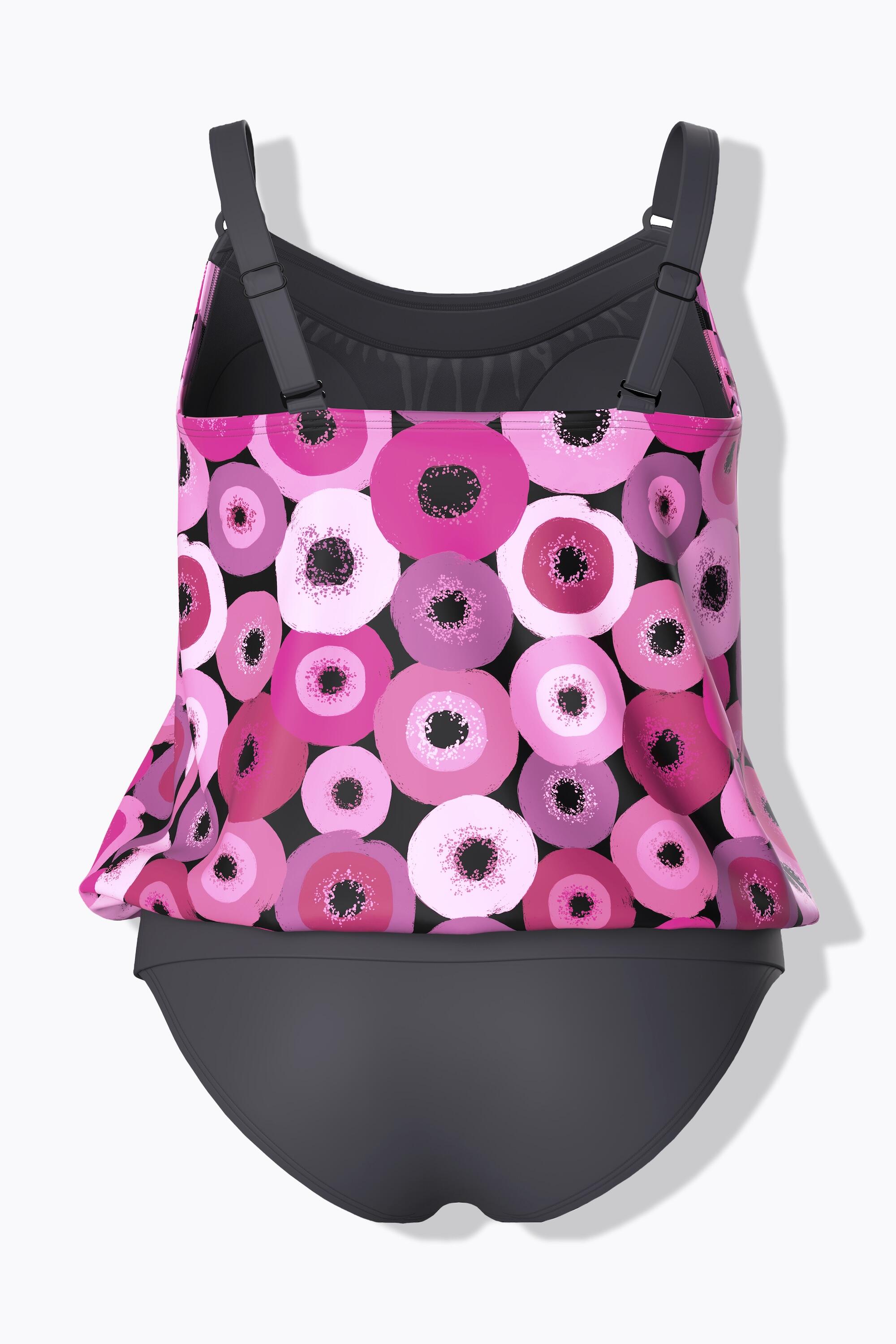 Femme Tankini à imprimé cercles. Bonnets souples et bretelles 7/7