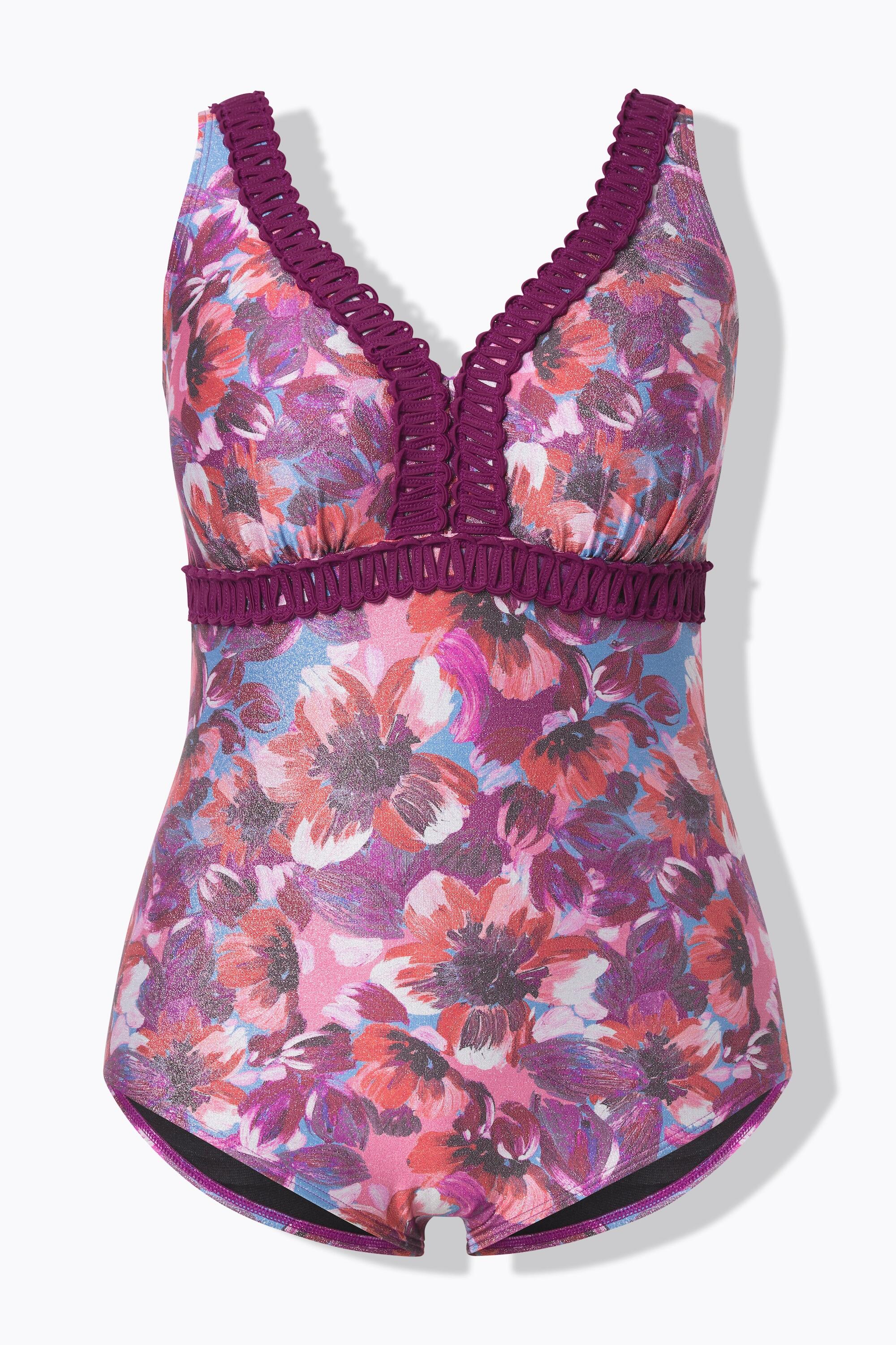 Femme Maillot de bain à bonnets souples. Motif floral scintillant. 7/7