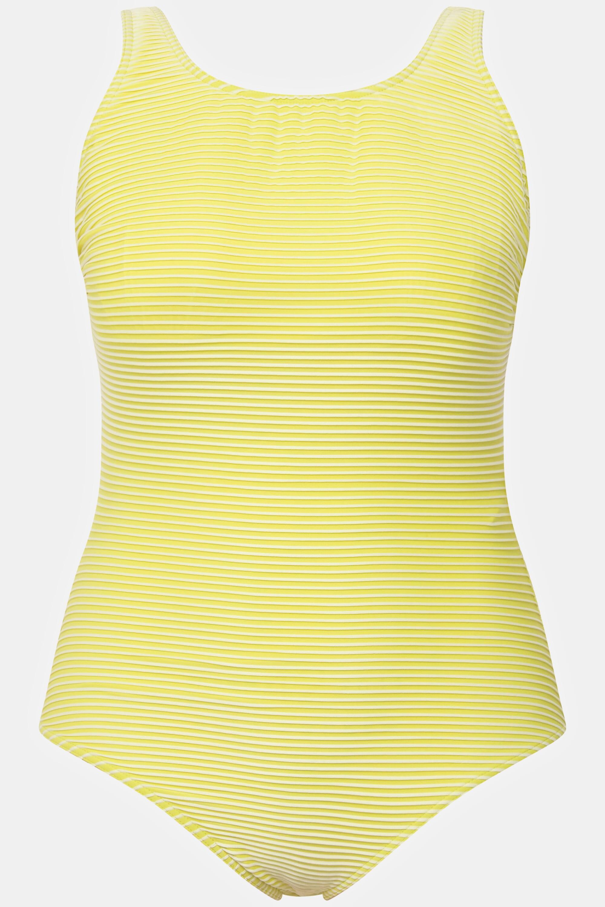 Femme Maillot de bain dans un tissu texturé à rayures. Bonnets 5/6