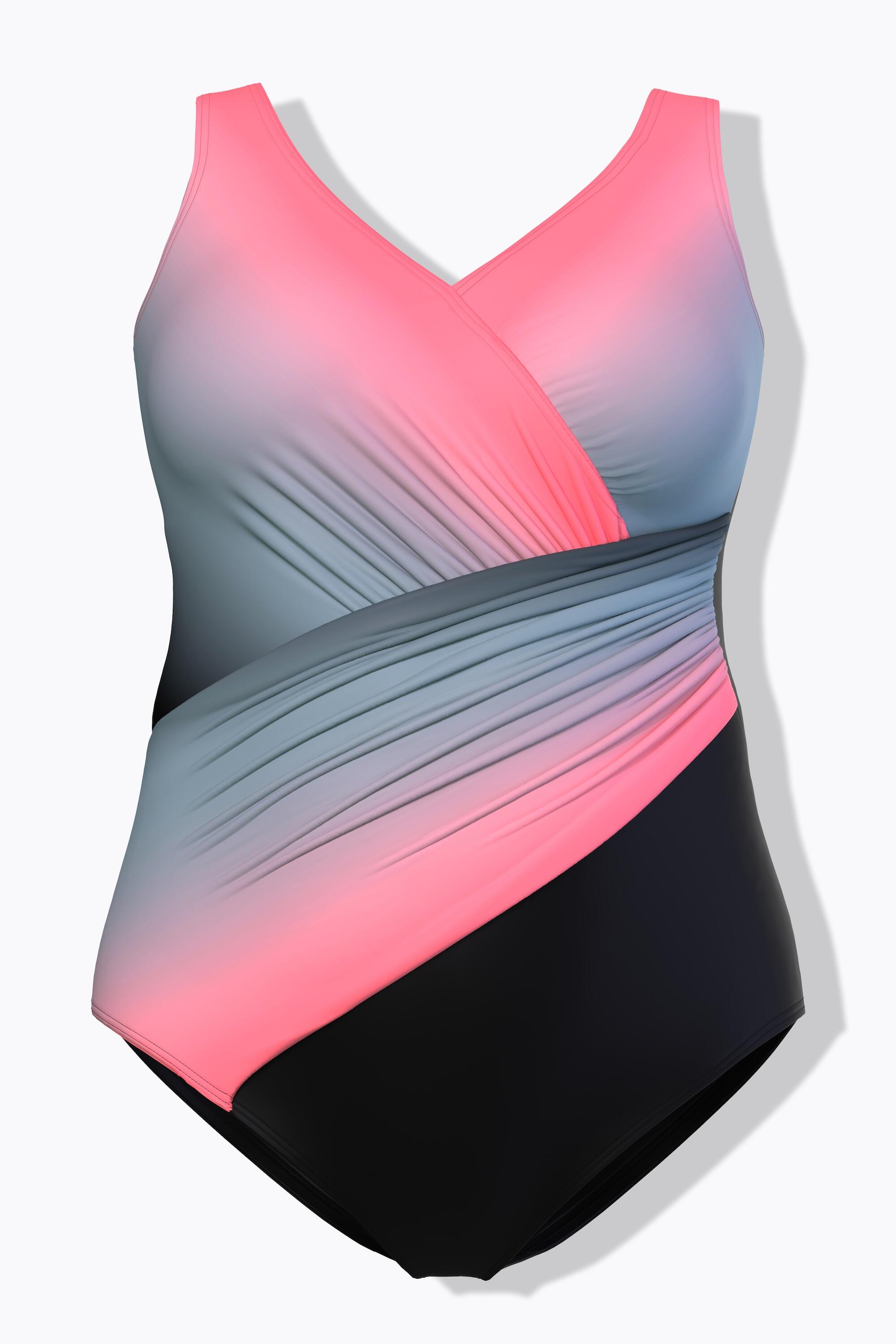 Femme Maillot de bain avec dégradé de couleurs. Drapés et bonnets 7/7