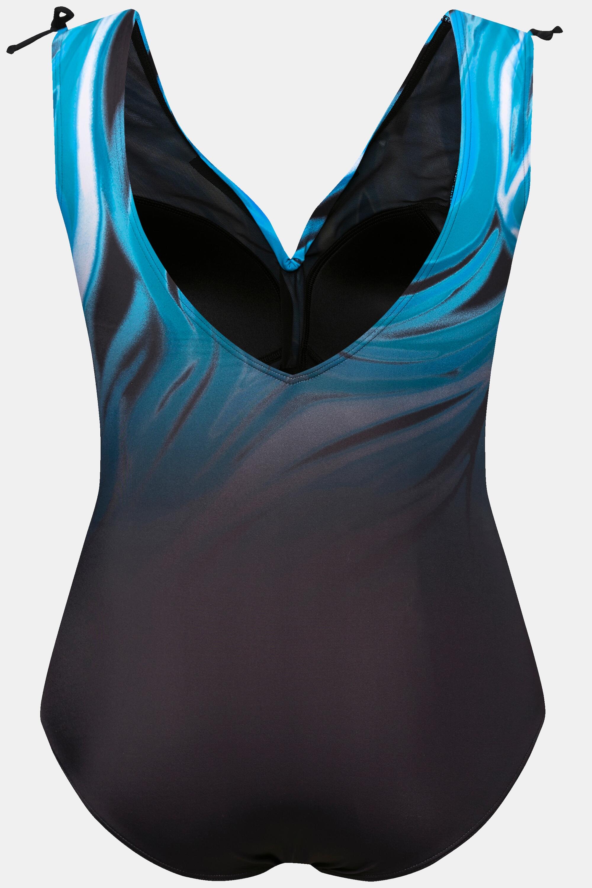 Femme Maillot de bain à bonnets souples. Imprimé océan. Matière 6/6