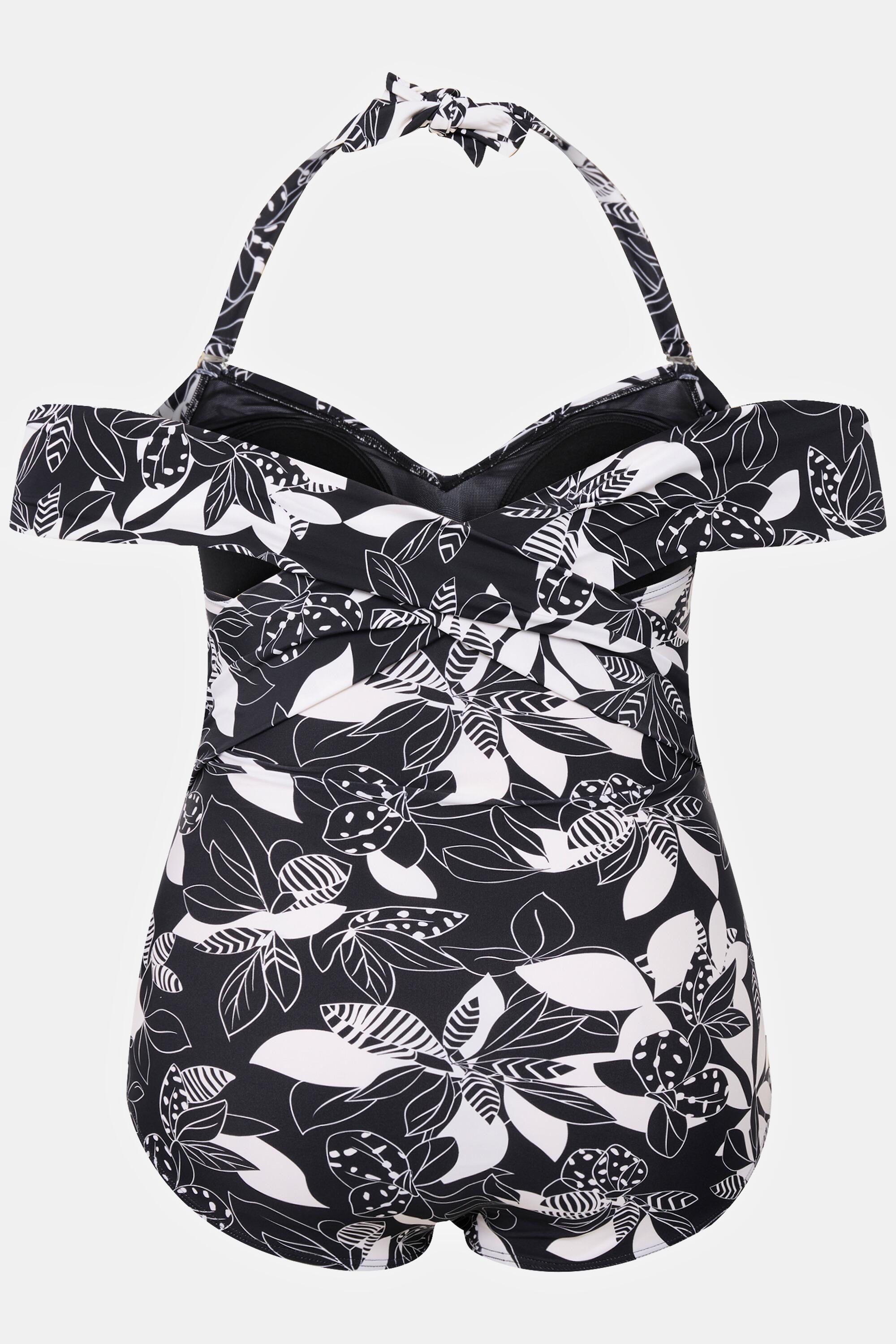Dames badpak bloemen softcups cut-out gerecycleerd 6/6
