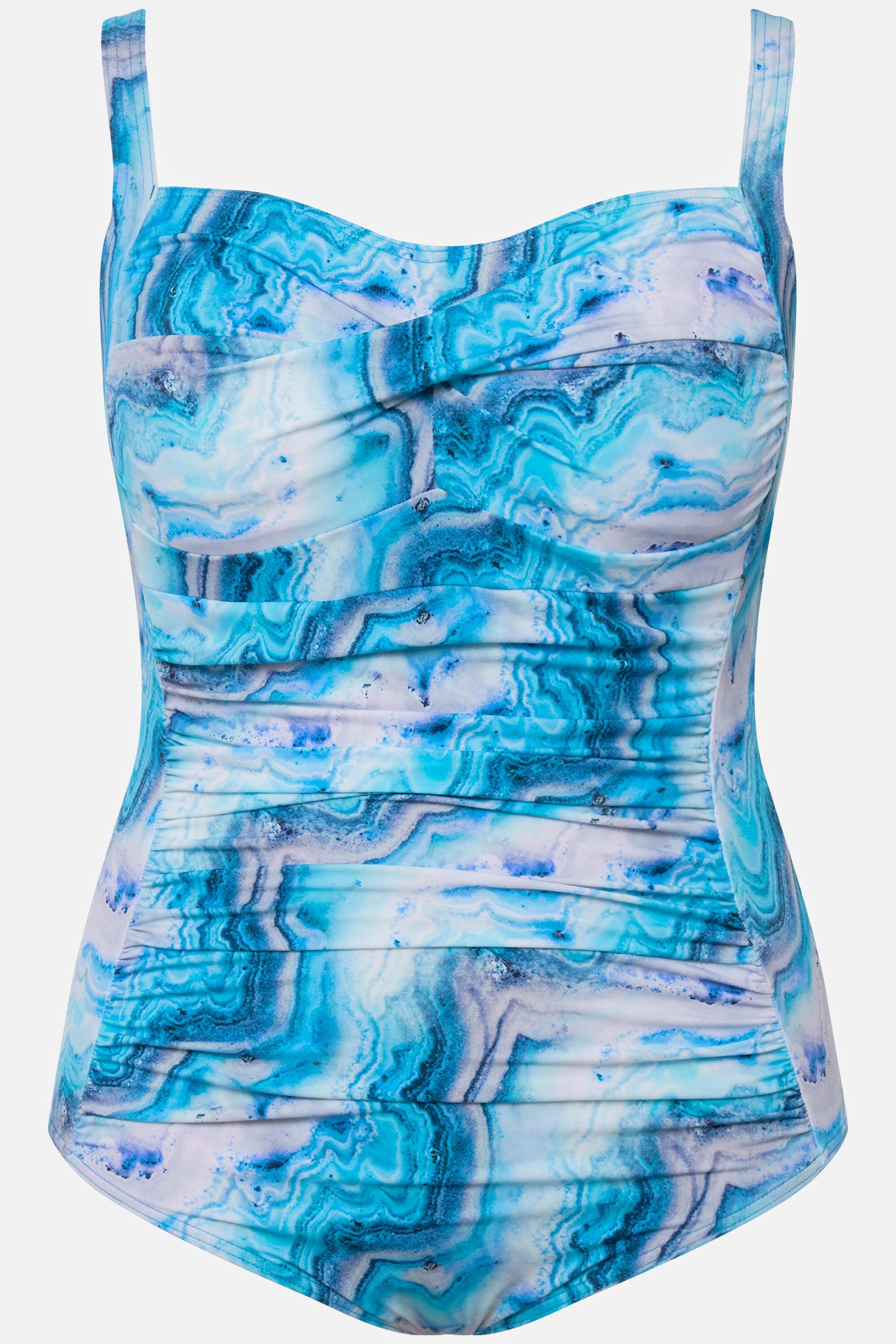 Femme Maillot de bain sans bonnets souples drapé et imprimé marbré 5/6