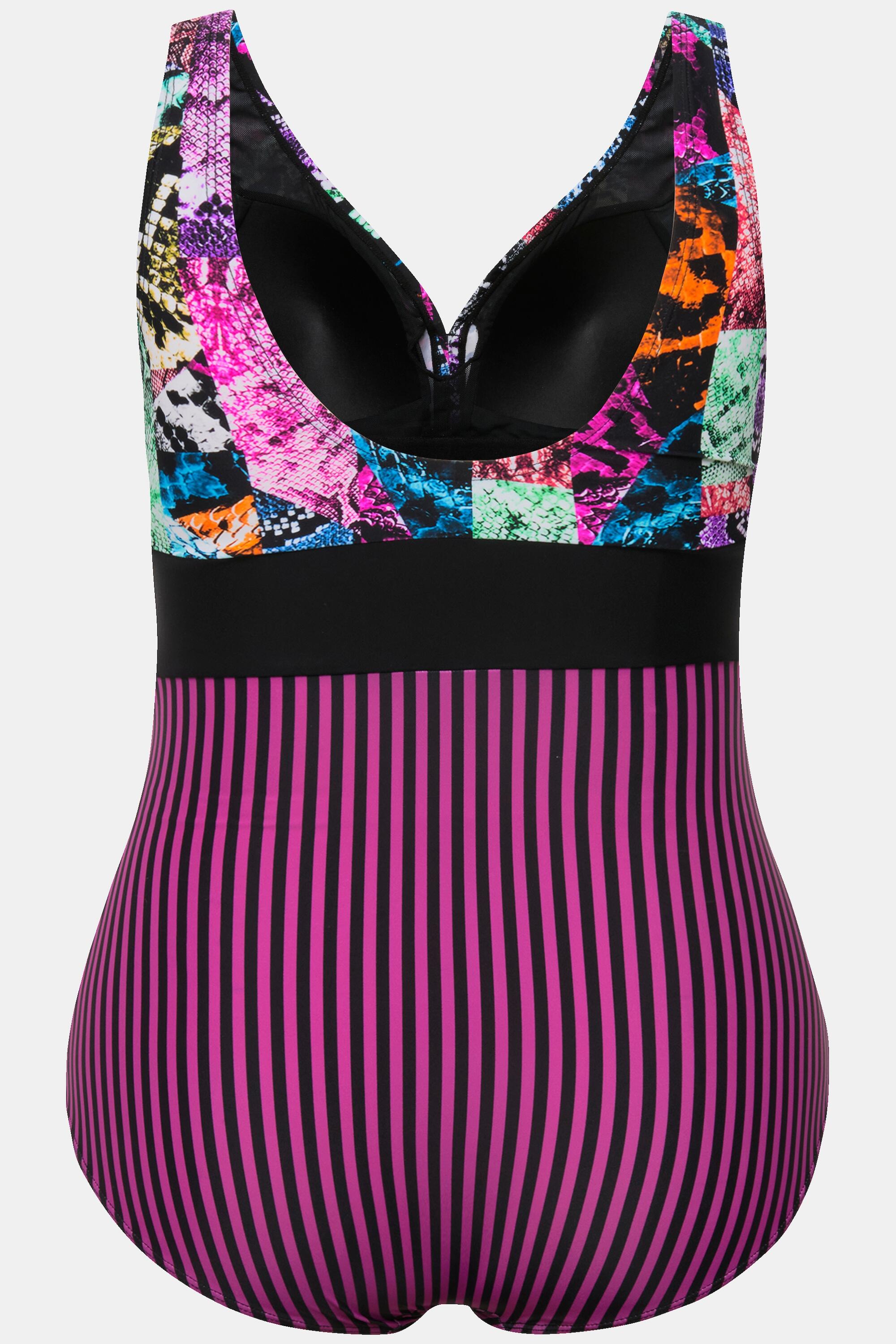 Femme Maillot de bain à mélange d'imprimés. Bonnets souples et 6/6