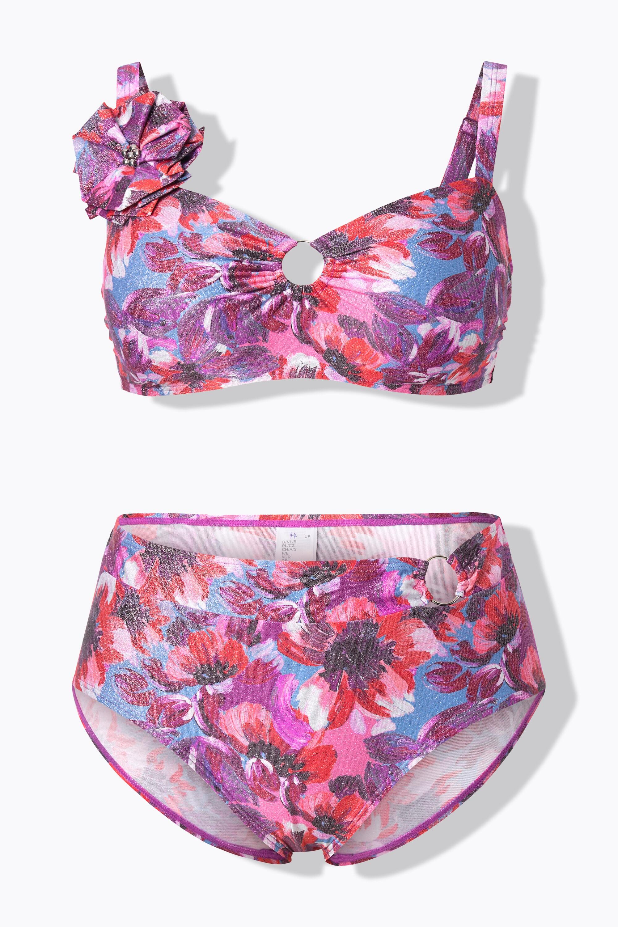 Women s Bikini With Shimmering Floral Print Soft Cups High Waist women-s-bikini-with-shimmering-floral-print-soft-cups-high-waist